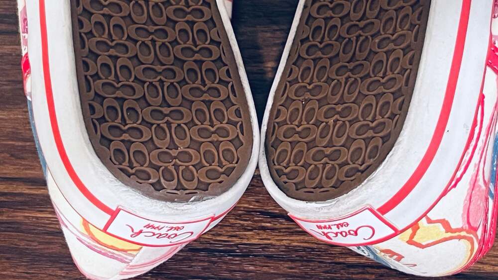 Coach Signature Print Canvas Sneakers Pink Multicolor Women Size 7.5 - Picture 8 of 11